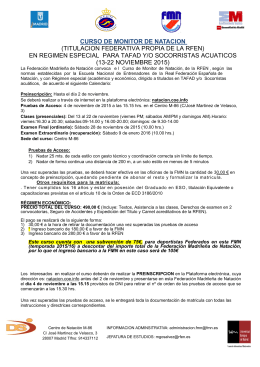 CURSO DE MONITOR DE NATACION (TITULACION FEDERATIVA