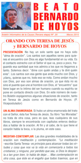 Boletín 20 - Vida del Beato Bernardo de Hoyos