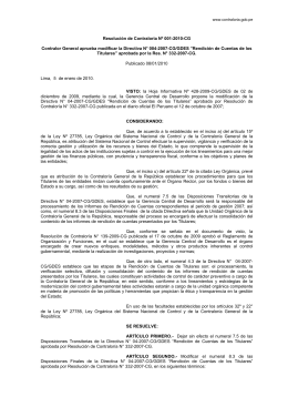 Resolución de Contraloría N°001-2010-CG