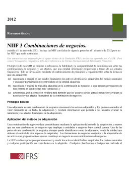 NIIF 3 Combinaciones de negocios.