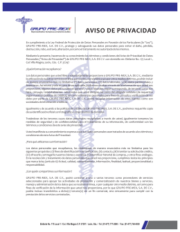 Aviso de privacidad PREMEX León.cdr - Grupo PRE-MEX