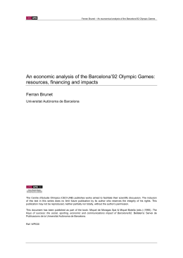 An economic analysis of the Barcelona`92 Olympic Games
