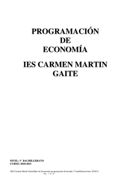 PROGRAMACIÓN DE ECONOMÍA IES CARMEN MARTIN GAITE