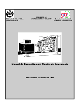 Manual de Operación para Plantas de Emergencia