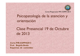 Psicopatología de la atencion y orientación Clase Presencial 19 de