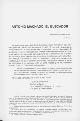 ANTONIO MACHADO: EL BUSCADOR