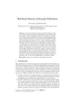 Web-Based Measure of Semantic Relatedness