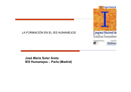 José María Soler Areta IES Humanejos – Parla (Madrid)