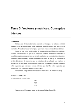 Tema 3: Vectores y matrices. Conceptos básicos