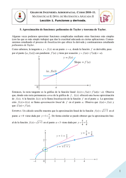 5. Aproximación de funciones: polinomios de Taylor y teorema de