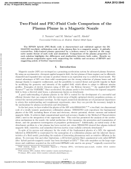Two-Fluid and PIC-Fluid Code Comparison of the Plasma Plume in