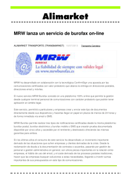 MRW lanza un servicio de burofax on-line - Noticias de