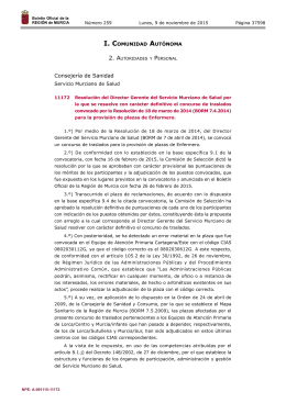 Resolución del Director Gerente del Servicio Murciano de Salud por