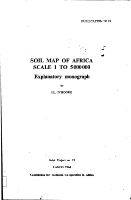 SOIL MAP OF AFRICA SCALE 1 TO 5000000 Explanatory
