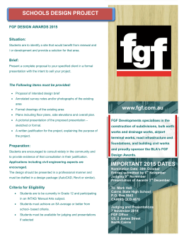 www.fgf.com.au IMPORTANT 2015 DATES SCHOOLS DESIGN