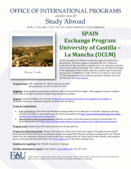 SPAIN Exchange Program University of Castilla – La Mancha (UCLM)