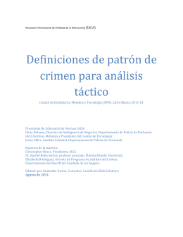 Definiciones de patrón de crimen para análisis táctico