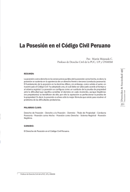 La Posesión en el Código Civil Peruano