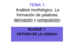 TEMA 1: Análisis morfológico. La formación de palabras: derivación