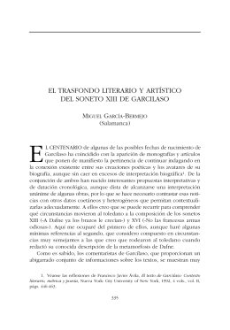 EL TRASFONDO LITERARIO Y ARTÍSTICO DEL SONETO XIII DE