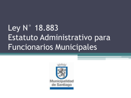 Ley N° 18.883 Estatuto Administrativo para Funcionarios Municipales