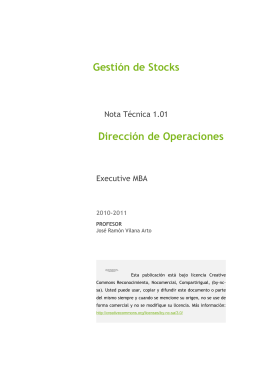 Gestión de Stocks Dirección de Operaciones