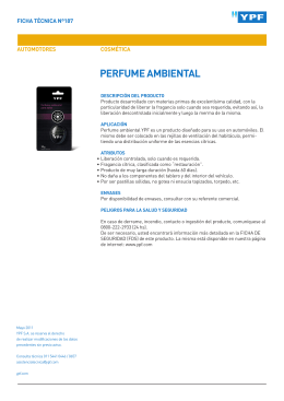 Ficha técnica Perfume Ambiental