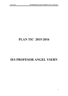 PLAN TIC - IES Profesor Ángel Ysern