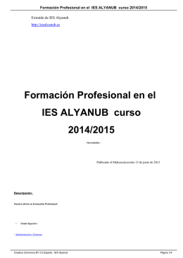 Formación Profesional en el IES ALYANUB curso 2014/2015