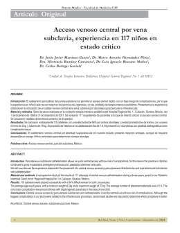 Acceso venoso central por vena subclavia, experiencia en 117