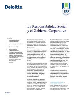 La Responsabilidad Social y el Gobierno Corporativo