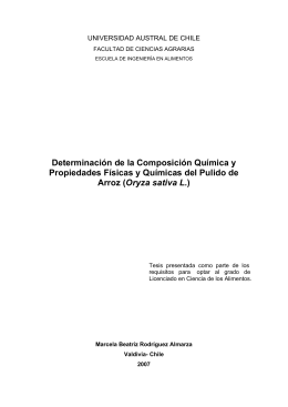 Determinación de la Composición Química y Propiedades Físicas y