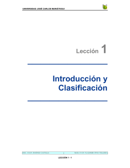 Introducción y Clasificación - Universidad José Carlos Mariátegui