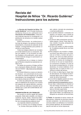 Revista del Hospital de Niños “Dr. Ricardo Gutiérrez” Instrucciones
