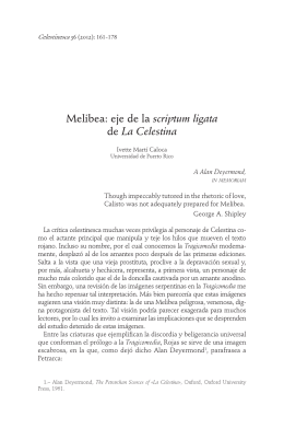 Melibea: eje de la scriptum ligata de La Celestina