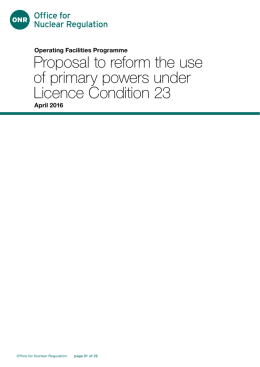 Proposal to reform the use of primary powers under LC 23