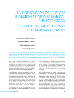 la fidelización de clientes industriales de gas natural y electricidad