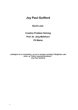 Joy Paul Guilford – Creative Problem Solving