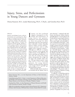 Injury, Stress, and Perfectionism in Young Dancers and