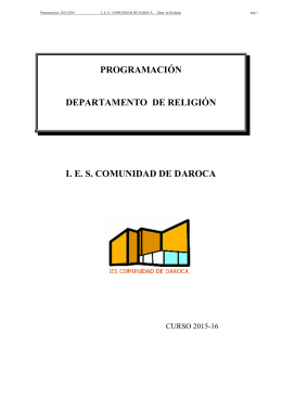 Programación Religión. - IES COMUNIDAD DE DAROCA