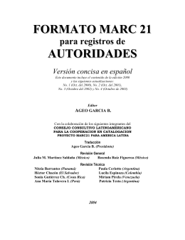 Formato MARC 21 para registros de autoridades