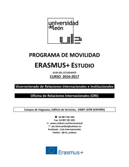 ERASMUS+ESTUDIO - Universidad de León