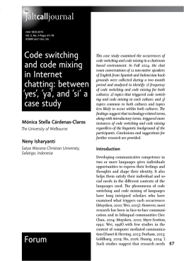 Code switching and code mixing in Internet chatting