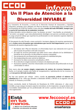 www.feccoocyl.es Un II Plan de Atención a la Diversidad INVIABLE