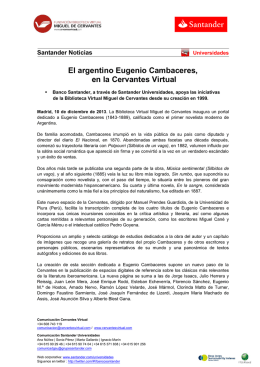 El argentino Eugenio Cambaceres, en la Cervantes Virtual
