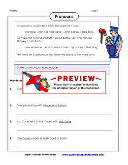 Pronouns - Super Teacher Worksheets