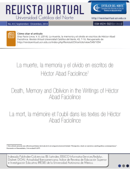 La muerte, la memoria y el olvido en escritos de Héctor Abad