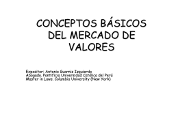 CONCEPTOS BÁSICOS DEL MERCADO DE VALORES