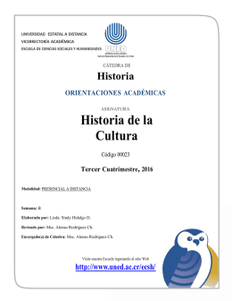 Historia de la Cultura - Universidad Estatal a Distancia