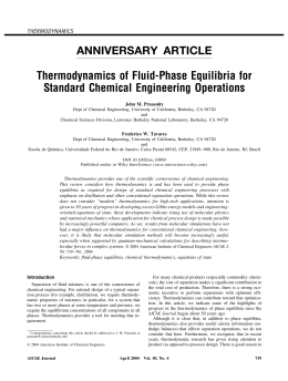 Thermodynamics of fluid‐phase equilibria for standard chemical